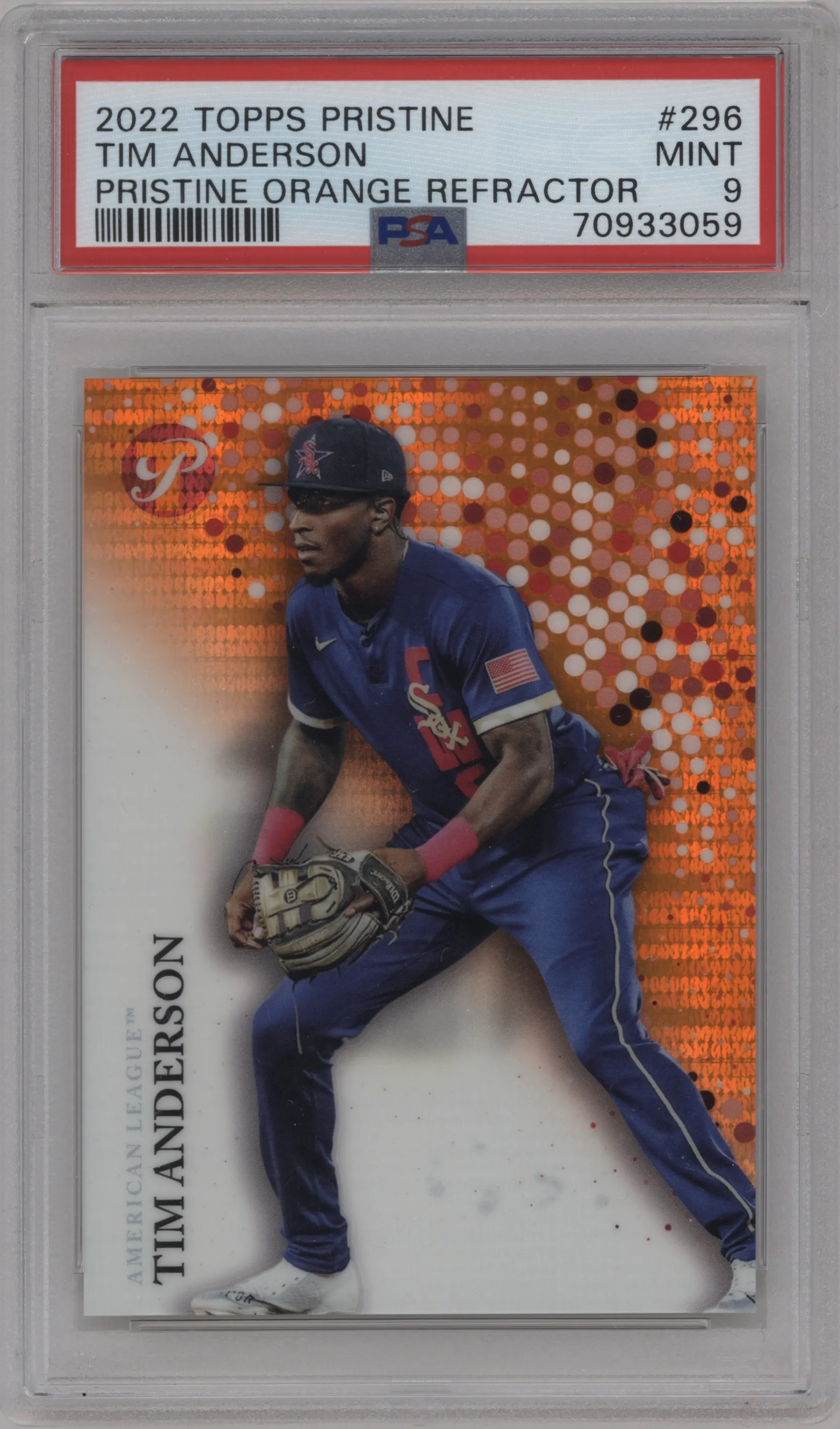 2022 Topps Pristine Tim Anderson Orange Refractor PSA 9
