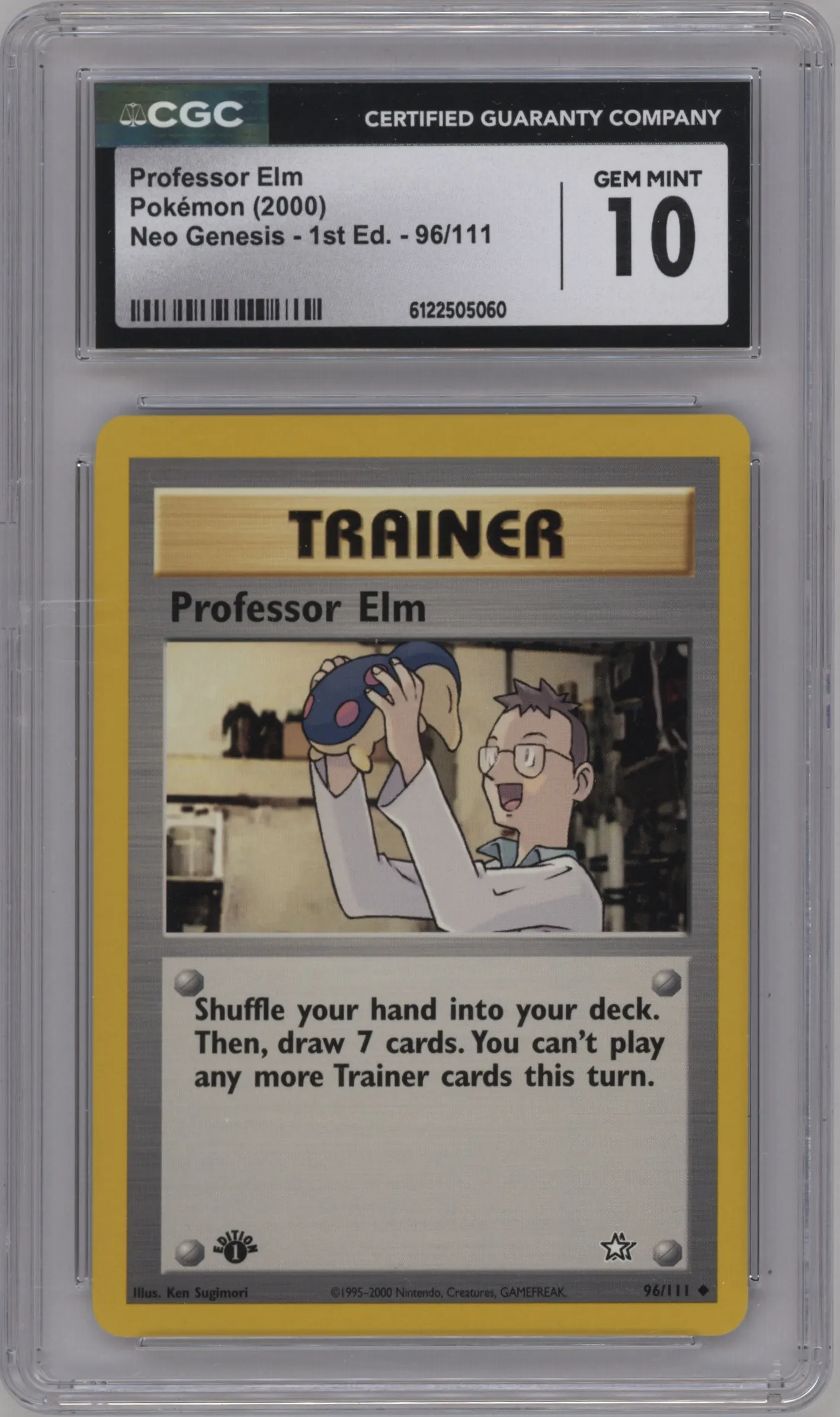 2000 Pokemon Neo Genesis Professor Elm CGC 10