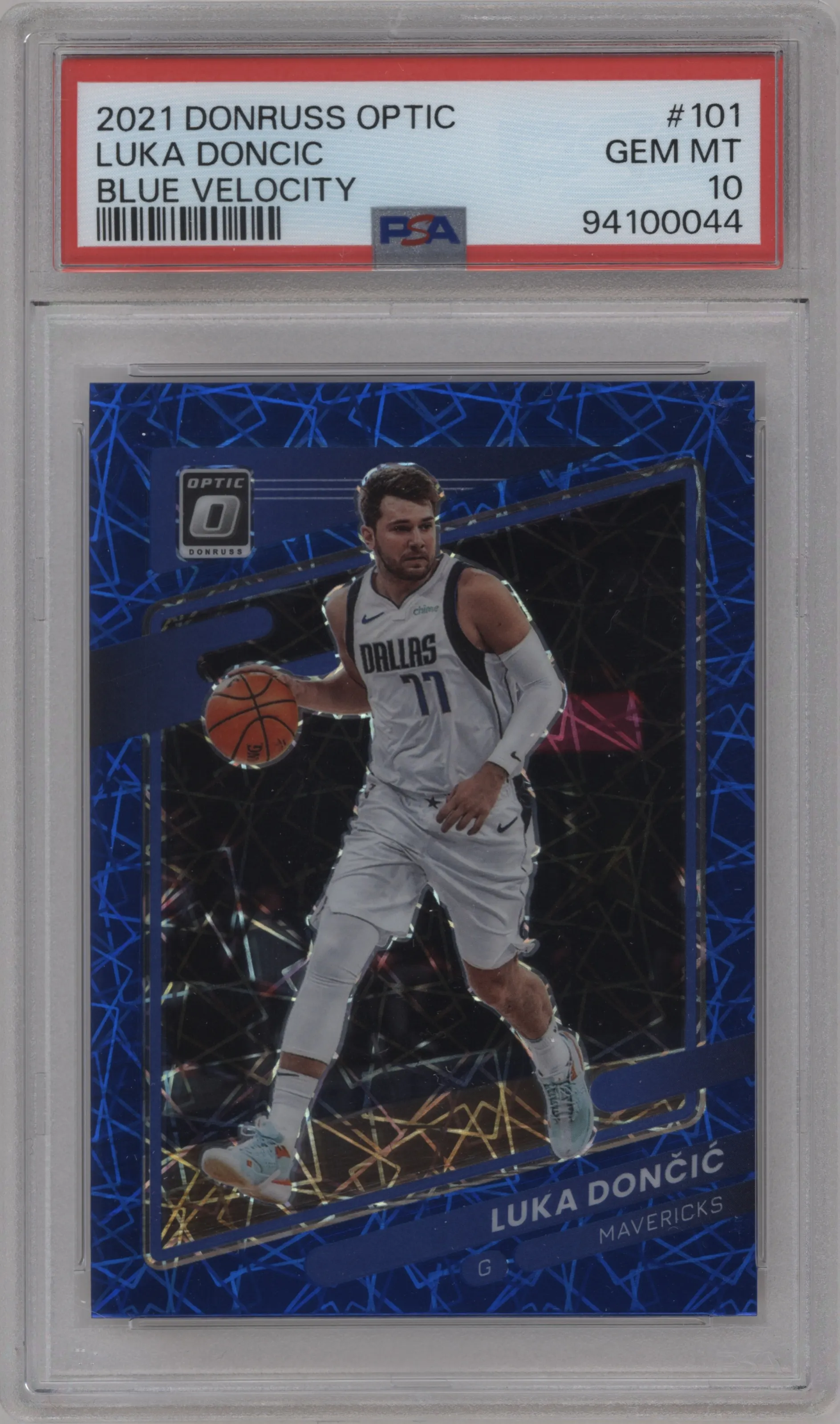2021 Panini Donruss Optic Luka Doncic Blue Velocity PSA 10