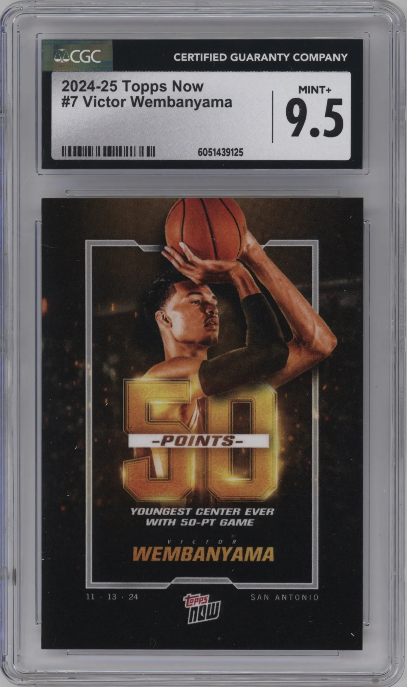 2024 Topps Now Victor Wembanyama #7 CGC 9.5