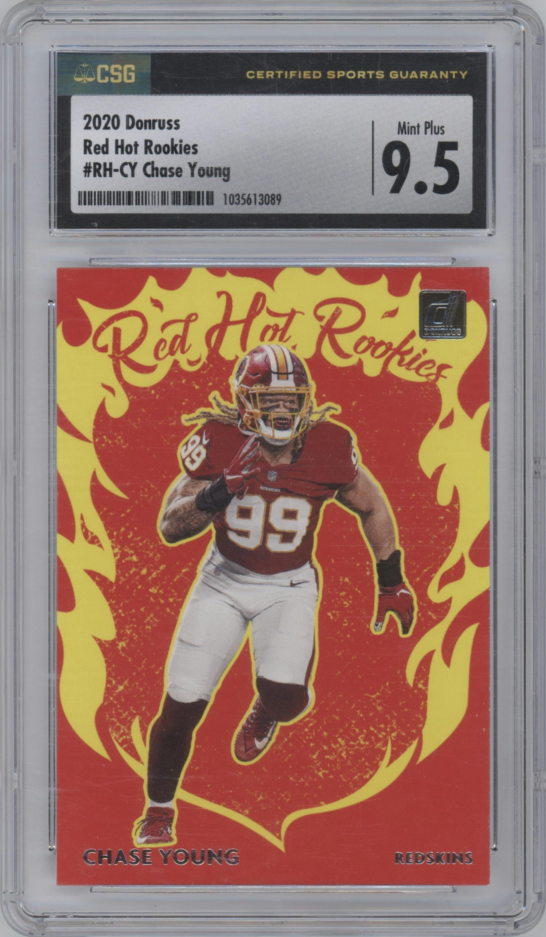 Chase Young from the 2020 Panini Donruss set graded by CSG and given an overall grade of 9.5.