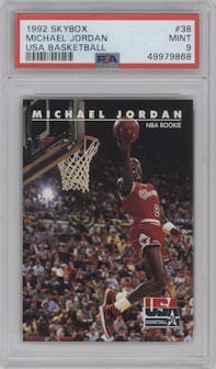 Michael Jordan from the 1992-93 Skybox set graded by PSA and given an overall grade of 9.