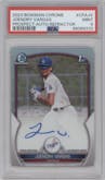 Joendry Vargas from the 2023 Bowman Chrome set featuring a Refractor parallel graded by PSA and given an overall grade of 9.