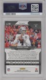 Derek Carr from the 2020 Panini Prizm set featuring a White Sparkle parallel graded by PSA and given an overall grade of 9.