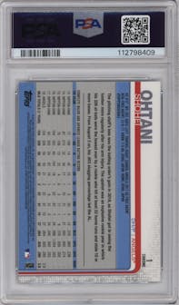 Shohei Ohtani from the 2019 Topps Chrome set graded by PSA and given an overall grade of 10.