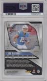 Ladd McConkey from the 2024 Panini Prizm set featuring a Purple Power Prizm parallel graded by PSA and given an overall grade of 9.
