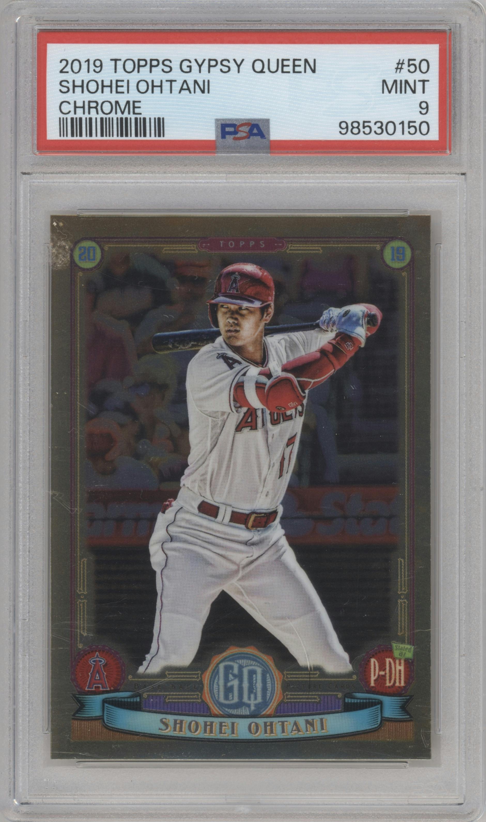 Shohei Ohtani from the 2019 Topps Gypsy Queen set graded by PSA and given an overall grade of 9.