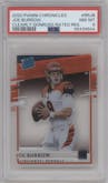 Joe Burrow from the 2020 Panini Chronicles set graded by PSA and given an overall grade of 8.