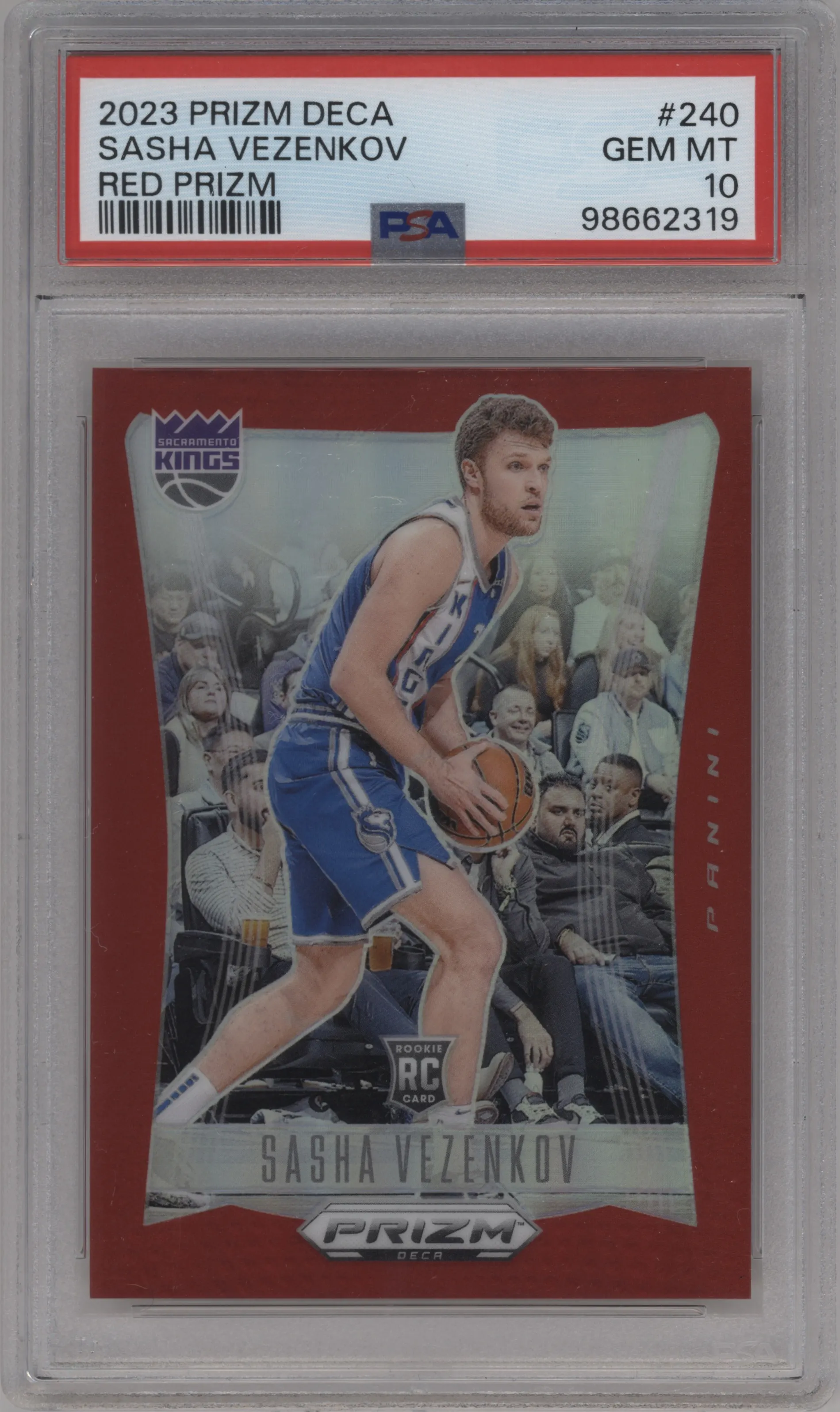 2023 Panini Prizm Deca Sasha Vezenkov Red Prizm #240 PSA 10