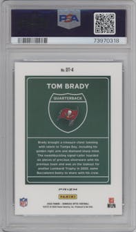 Tom Brady from the 2020 Panini Donruss Optic set graded by PSA and given an overall grade of 10.