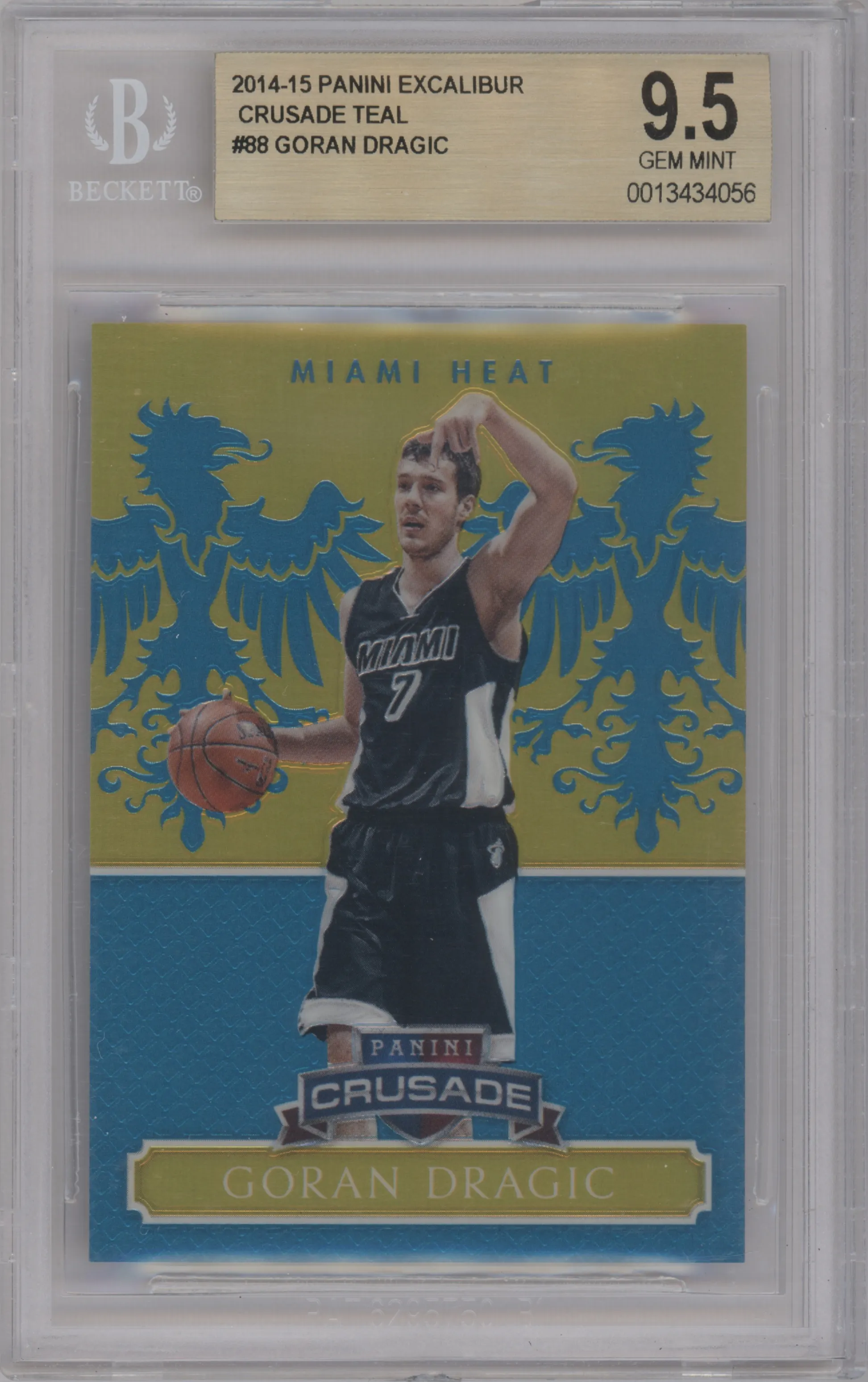 2014 Panini Excalibur Crusade Goran Dragic Teal BGS 9.5