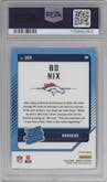 Bo Nix from the 2024 Donruss set featuring a Pink parallel graded by PSA and given an overall grade of 10.