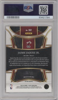 Jaime Jaquez Jr. from the 2023-24 Panini Select  set featuring a Gold Cracked Ice parallel graded by PSA and given an overall grade of 10.