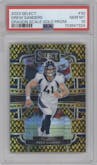 Drew Sanders from the 2023 Panini Select set featuring a Gold Dragon Scale parallel graded by PSA and given an overall grade of 10.