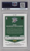 Shai Gilgeous-Alexander from the 2021-22 Panini Donruss Optic set featuring a Pink Velocity parallel graded by PSA and given an overall grade of 10.