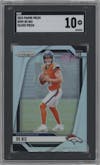 Bo Nix from the 2024 Panini Prizm set featuring a Silver Prizm parallel graded by SGC and given an overall grade of 10.