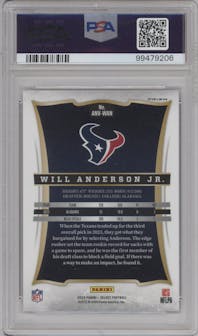Will Anderson Jr. from the 2023 Panini Select set graded by PSA and given an overall grade of 10.