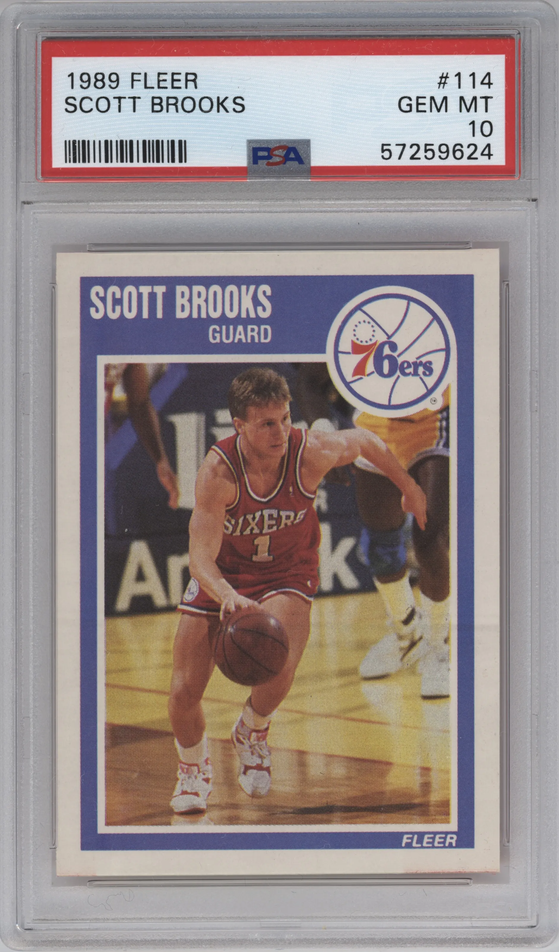 1989 Fleer Scott Brooks #114 PSA 10