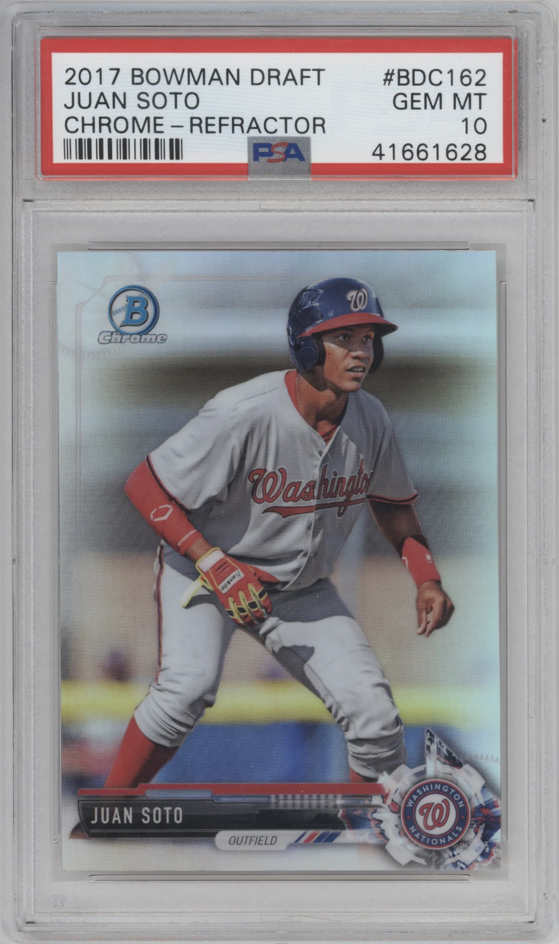 2017 Bowman Draft Chrome Juan Soto Refractor PSA 10