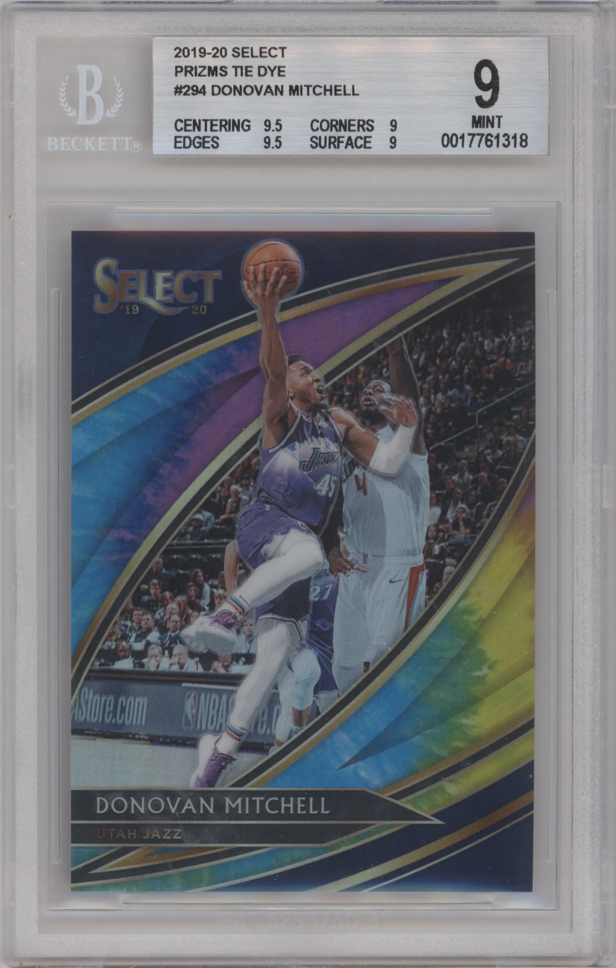 2019 Panini Select Courtside Donovan Mitchell Tie-Dye BGS 9