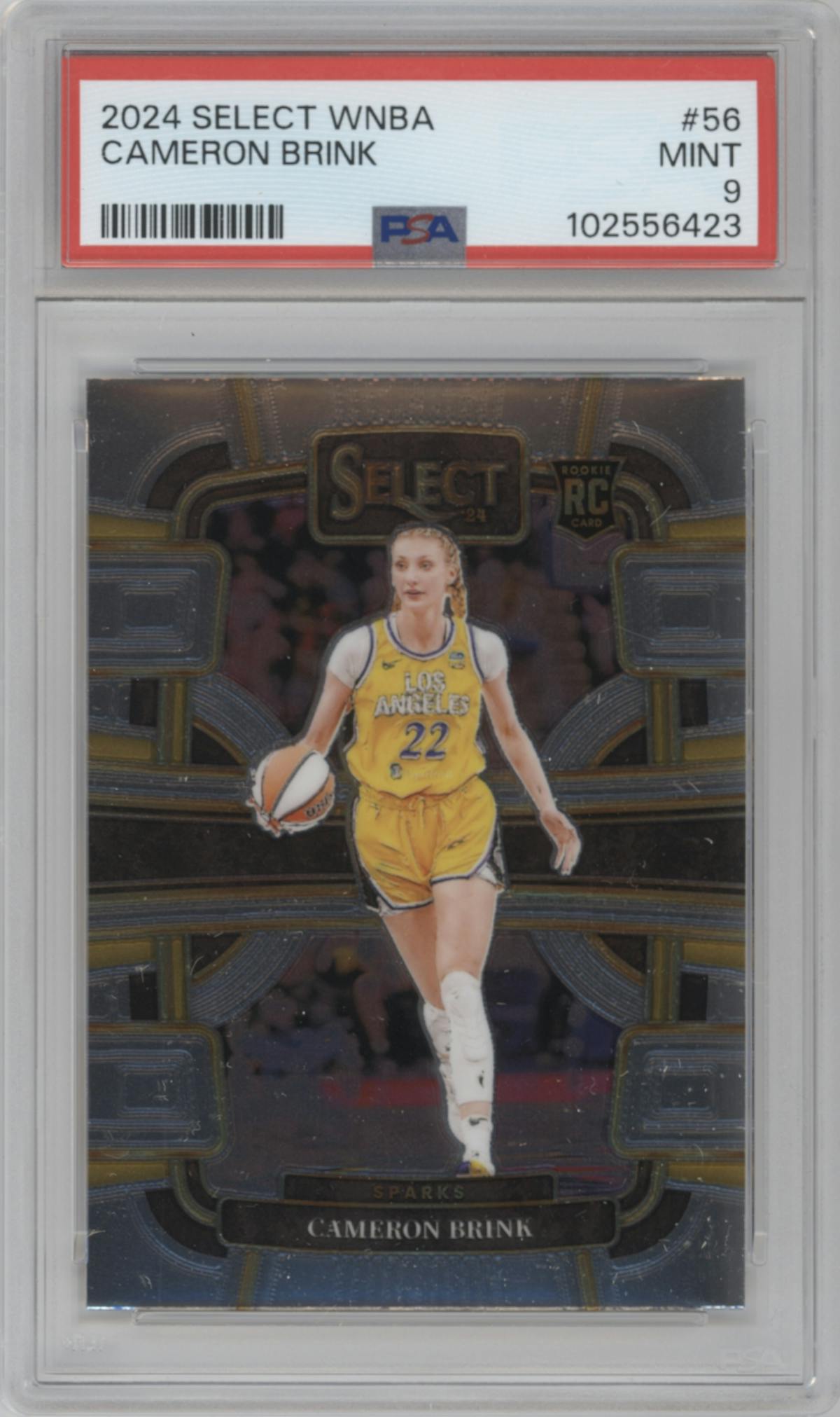 Cameron Brink from the 2024 Panini Select WNBA set graded by PSA and given an overall grade of 9.