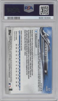 Ozzie Albies from the 2018 Topps Chrome set graded by PSA and given an overall grade of 10.