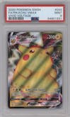 Pikachu VMAX from the 2020 Pokemon SWSH set graded by PSA and given an overall grade of 9.