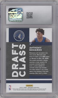 Anthony Edwards from the 2020-21 Panini Contenders set featuring a Red parallel graded by CSG and given an overall grade of 10.