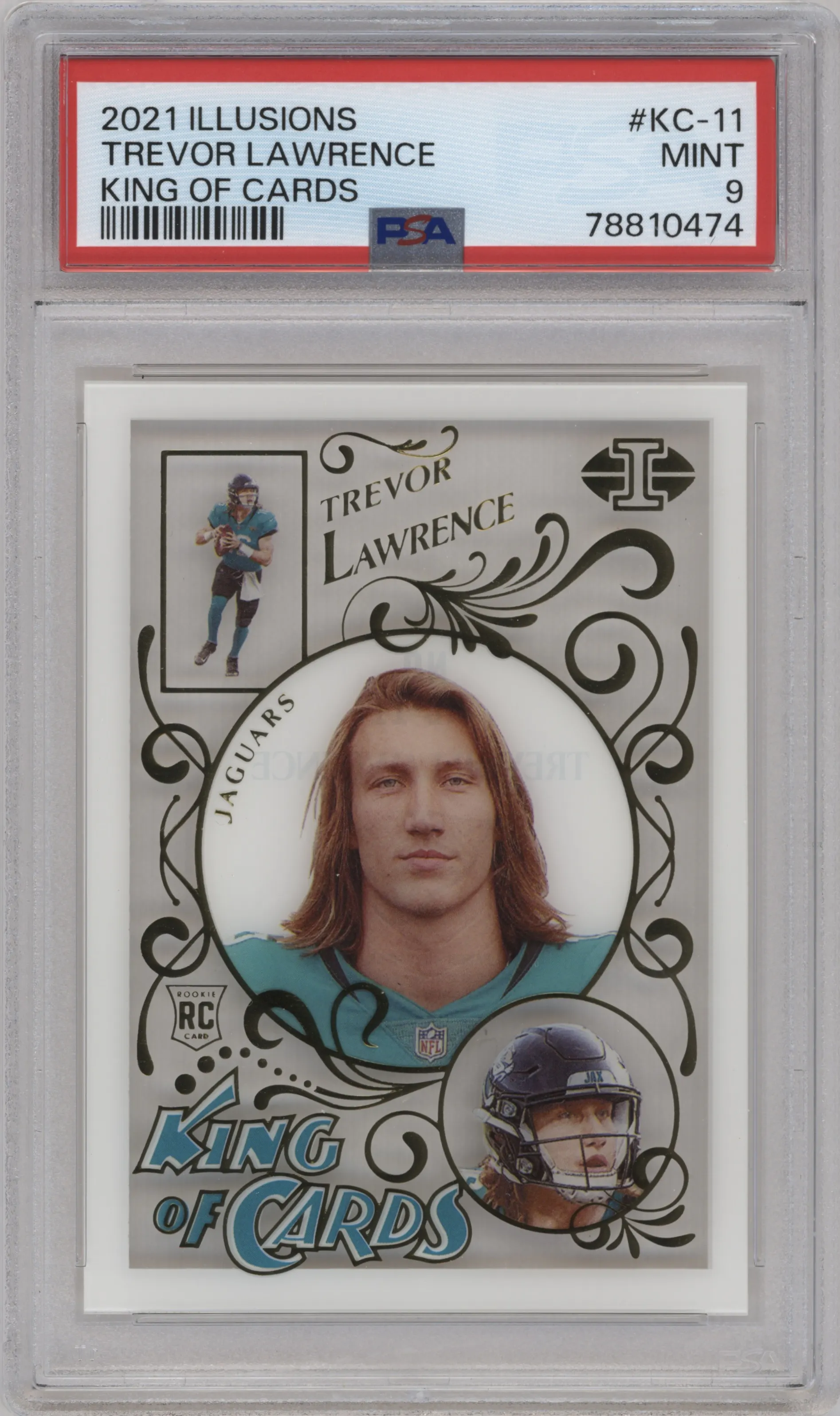 2021 Panini Illusions King of Cards Trevor Lawrence PSA 9