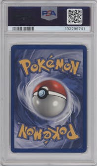 Charizard from the 1999 Pokemon set graded by PSA and given an overall grade of 8.