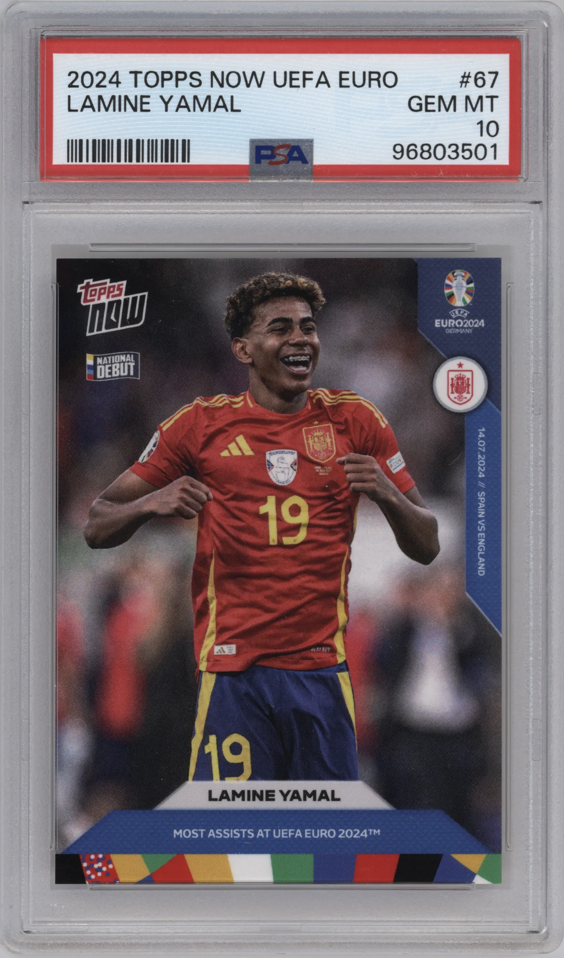 2024 Topps Now UEFA EURO Lamine Yamal #067 PSA 10