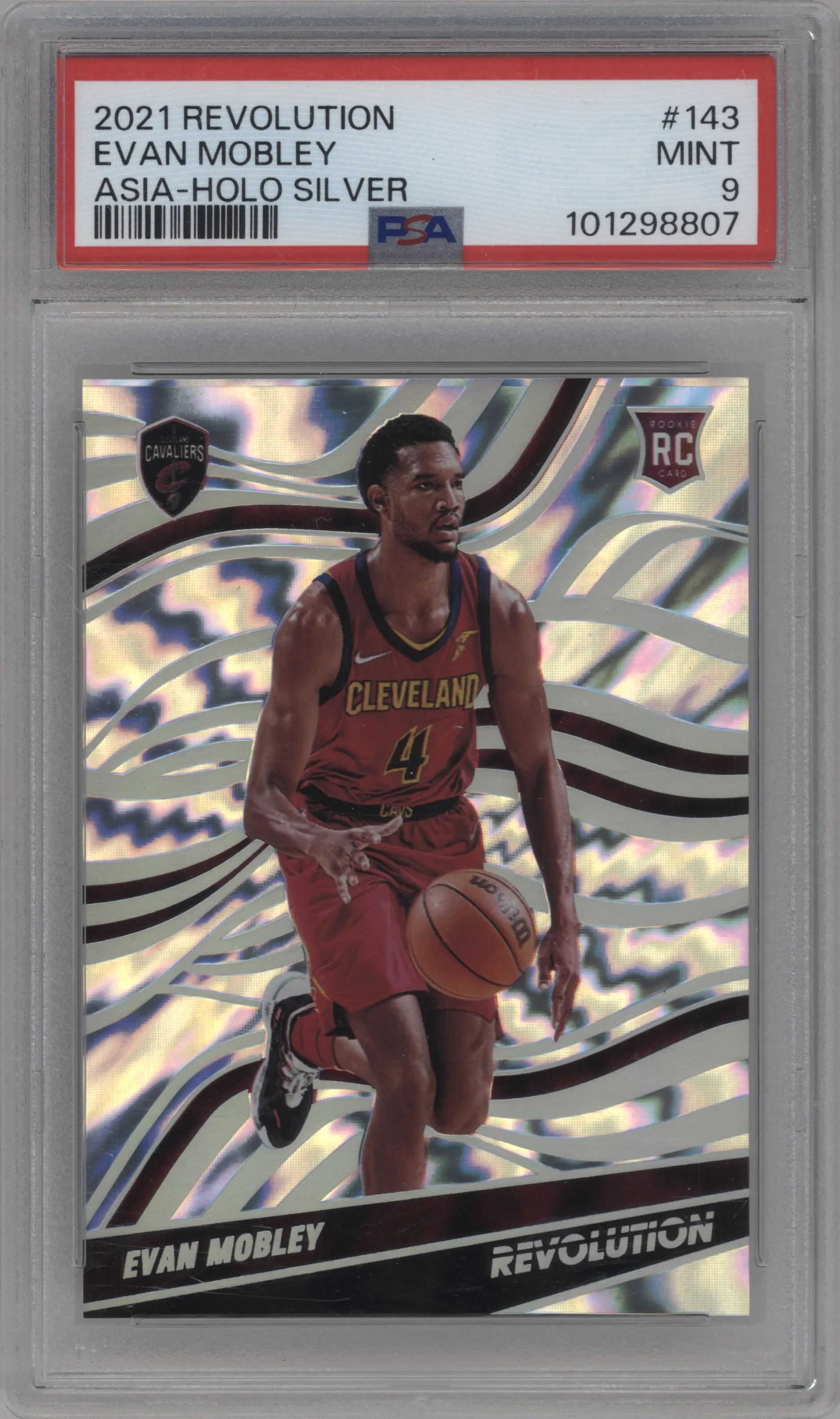 2021 Panini Revolution Evan Mobley Asia Holo Silver PSA 9