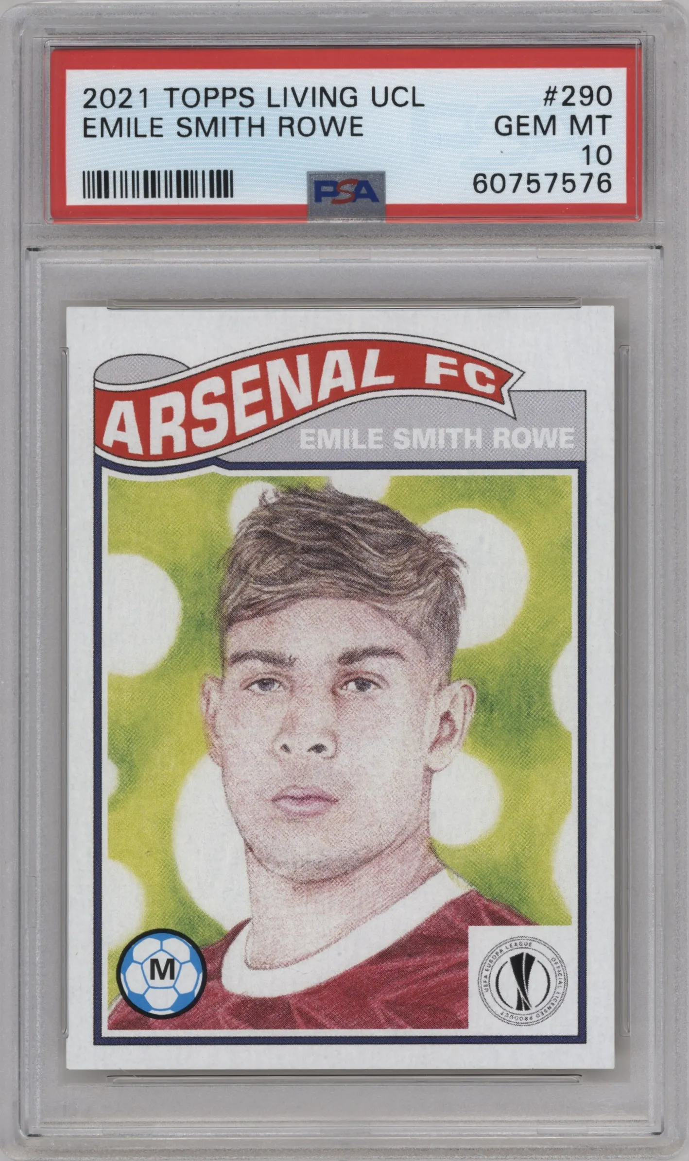 2020 Ultimate Topps Living Set UEFA CL 2021 Emile Smith Rowe PSA 10