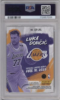 Luka Doncic from the 2024-25 Panini Instant NBA set graded by PSA and given an overall grade of 9.