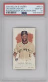 Jackson Chourio from the 2024 Topps Allen & Ginter set graded by PSA and given an overall grade of 10.