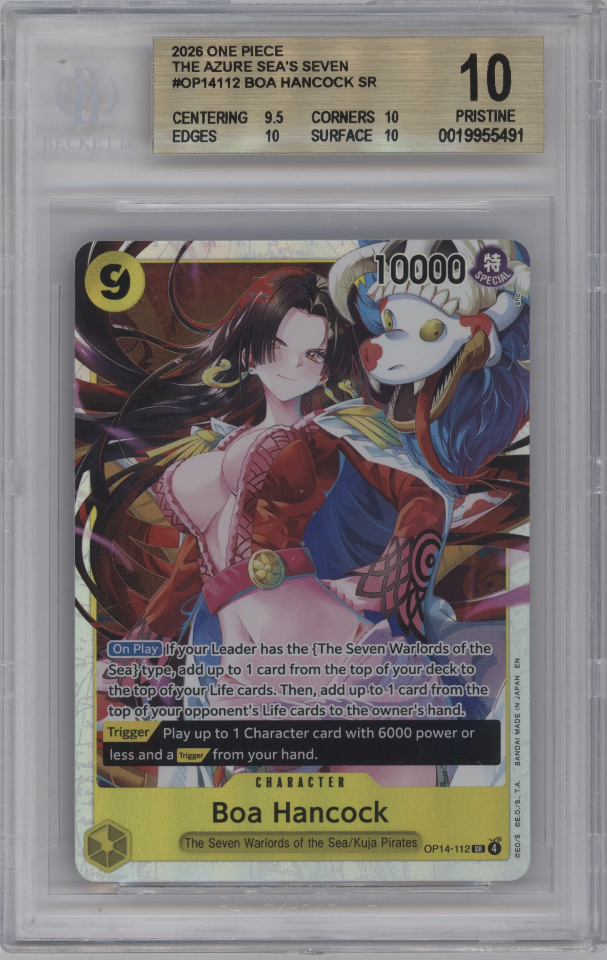 2026 One Piece The Azure Sea's Seven Boa Hancock BGS 10