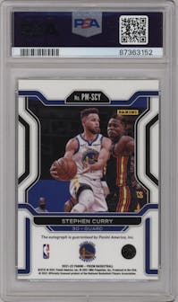 Stephen Curry from the 2021-22 Panini Prizm  set graded by PSA and given an overall grade of 9.