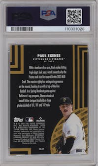 Paul Skenes from the 2024 Topps Update set graded by PSA and given an overall grade of 9.