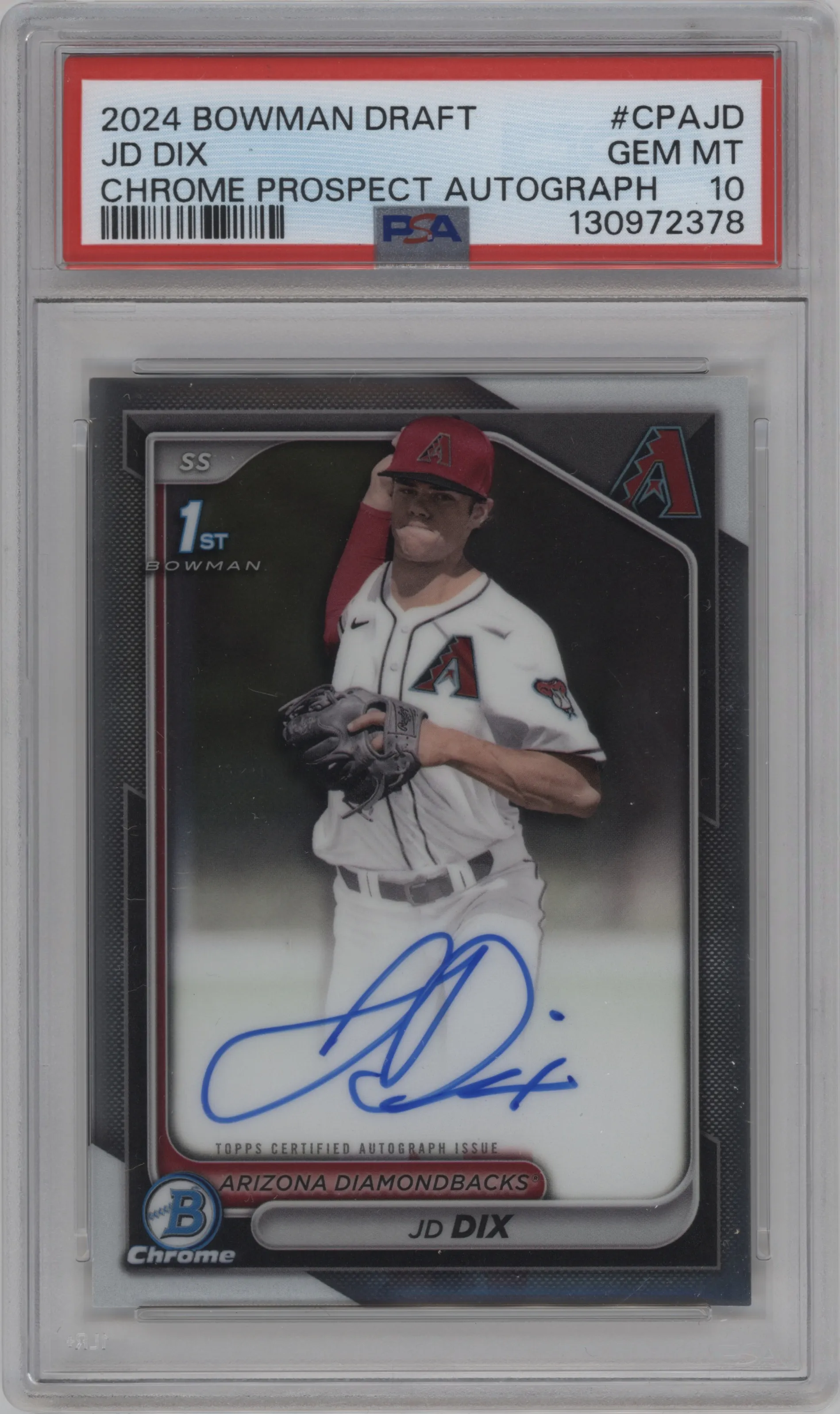 2024 Bowman Draft Chr.Pros.Auto JD Dix PSA 10