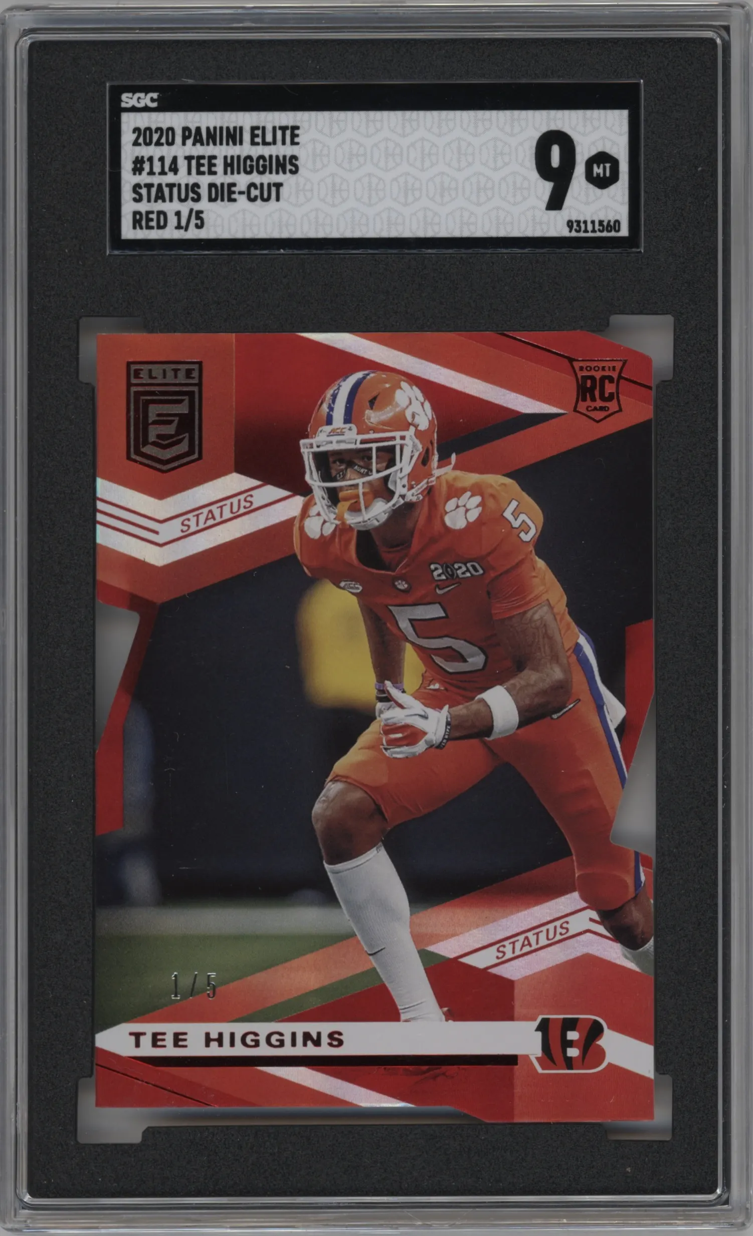 2020 Panini Donruss Elite Tee Higgins Status Die-Cut Red SGC 9