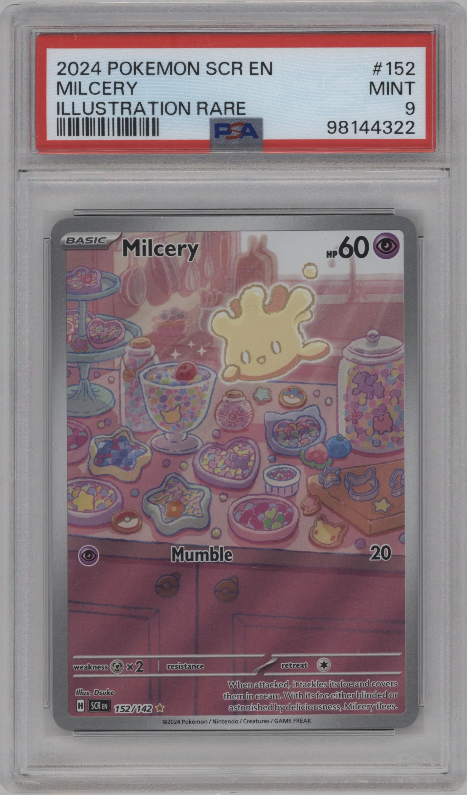 2024 Pokemon SV Stellar Crown Milcery #152 PSA 9