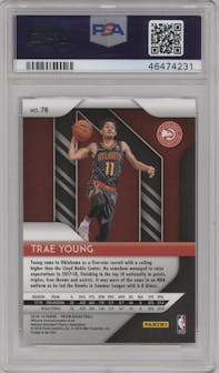 Trae Young from the 2018-19 Panini Prizm set graded by PSA and given an overall grade of 9.