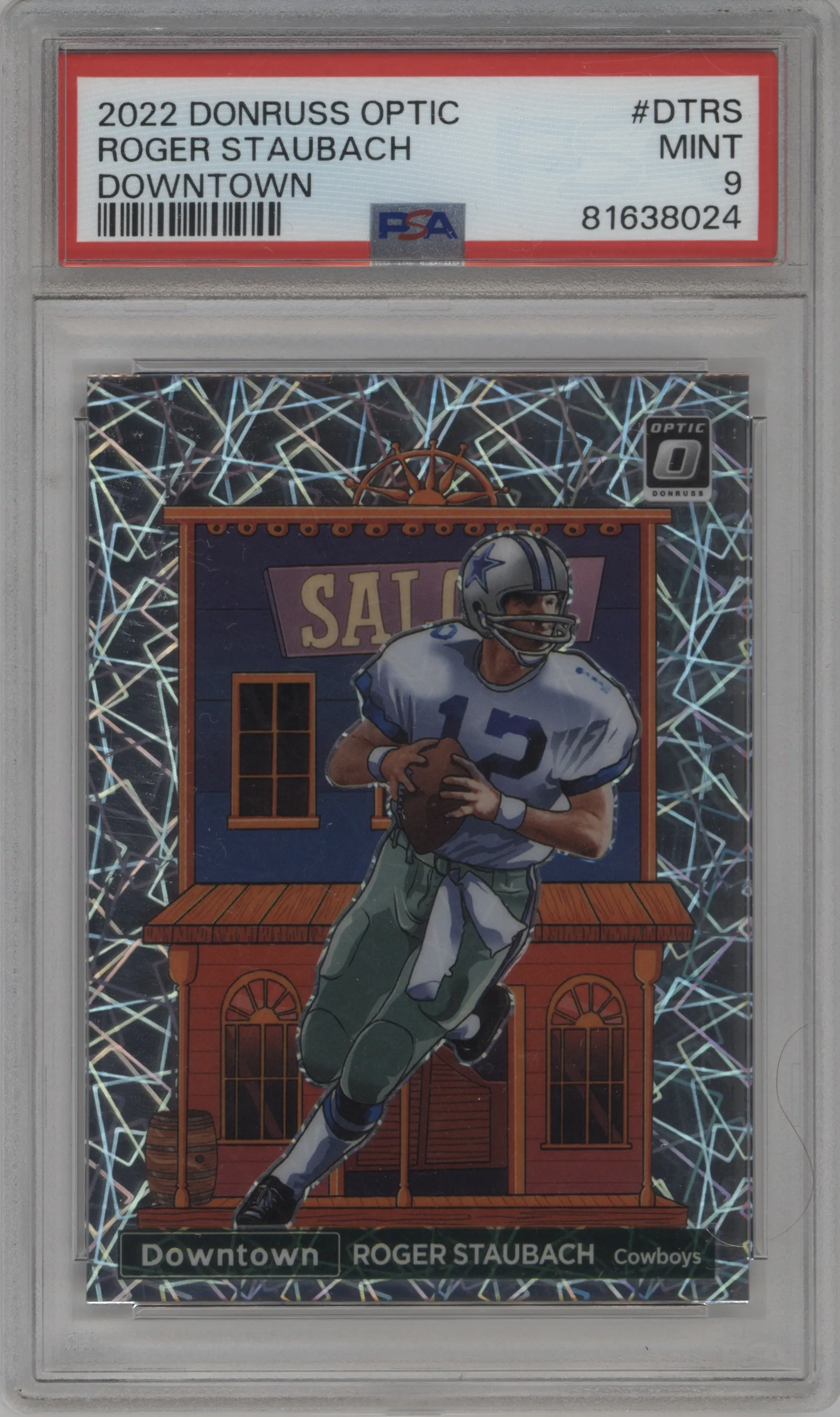 2022 Panini Donruss Optic Downtown Roger Staubach #DT-RS PSA 9