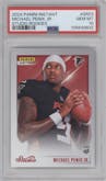 Michael Penix Jr. from the 2024 Panini Instant NFL Studio Rookies set graded by PSA and given an overall grade of 10.