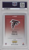 Michael Penix Jr. from the 2024 Panini Instant NFL Studio Rookies set graded by PSA and given an overall grade of 10.