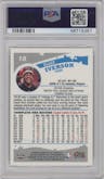 Allen Iverson from the 2005-06 Topps Chrome set graded by PSA and given an overall grade of 10.