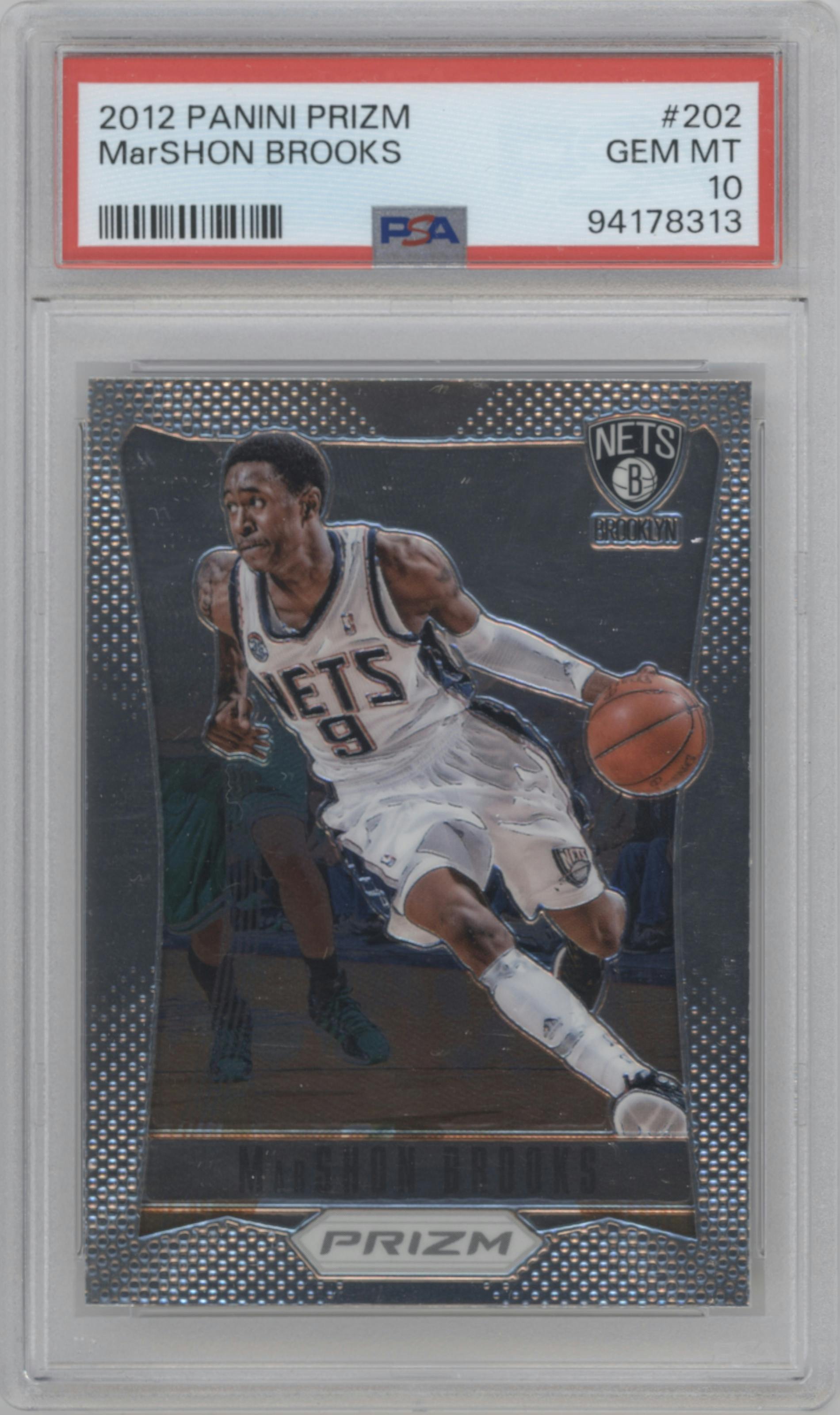 MarShon Brooks from the 2012-13 Panini Prizm set graded by PSA and given an overall grade of 10.