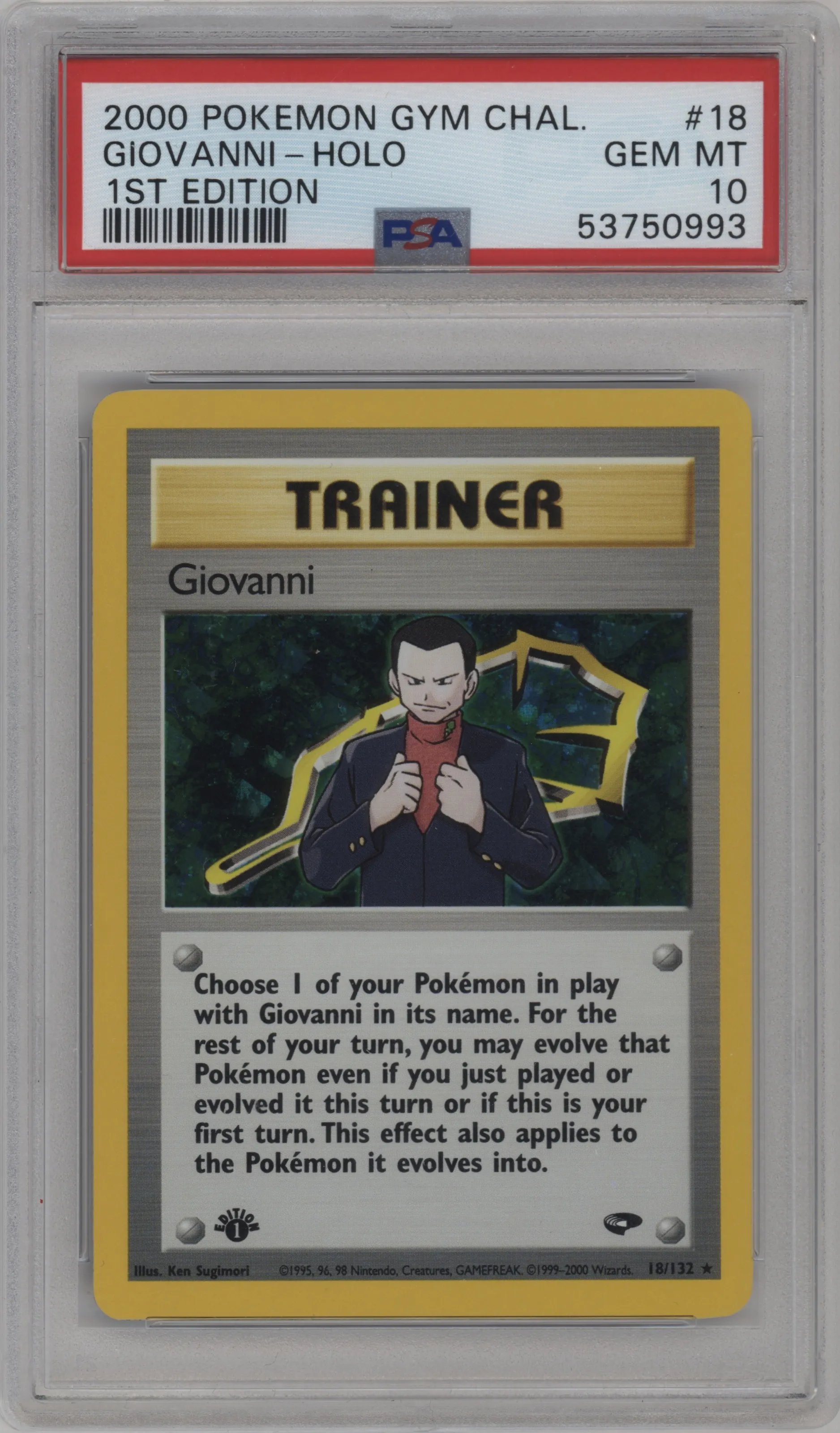 2000 Pokemon GH Gym Challenge Giovanni #18 PSA 10