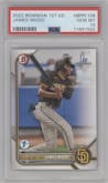 James Wood from the 2022 Bowman 1st Edition set graded by PSA and given an overall grade of 10.
