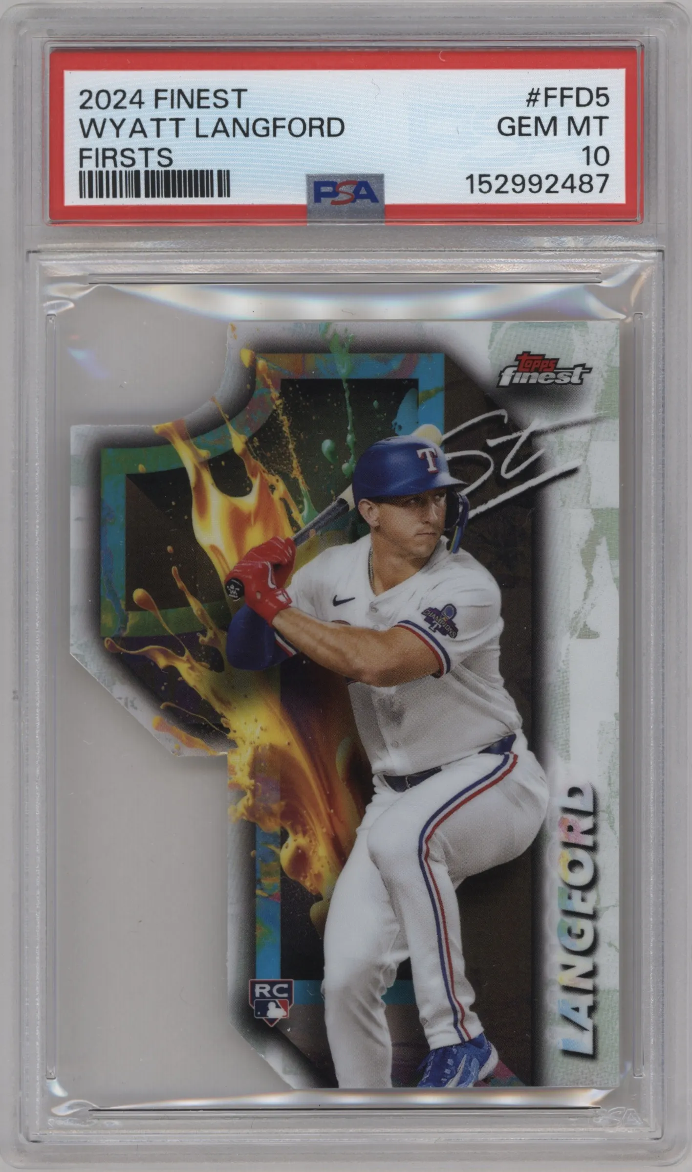 2024 Topps Finest Finest Firsts Die Cut Wyatt Langford #FFD-5 PSA 10